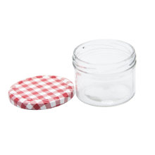 Unique Shape Clear 2oz Glass Honey Bird Nest Jar Jam Jar Pickles Bottle with Metal Cap Wholesale
